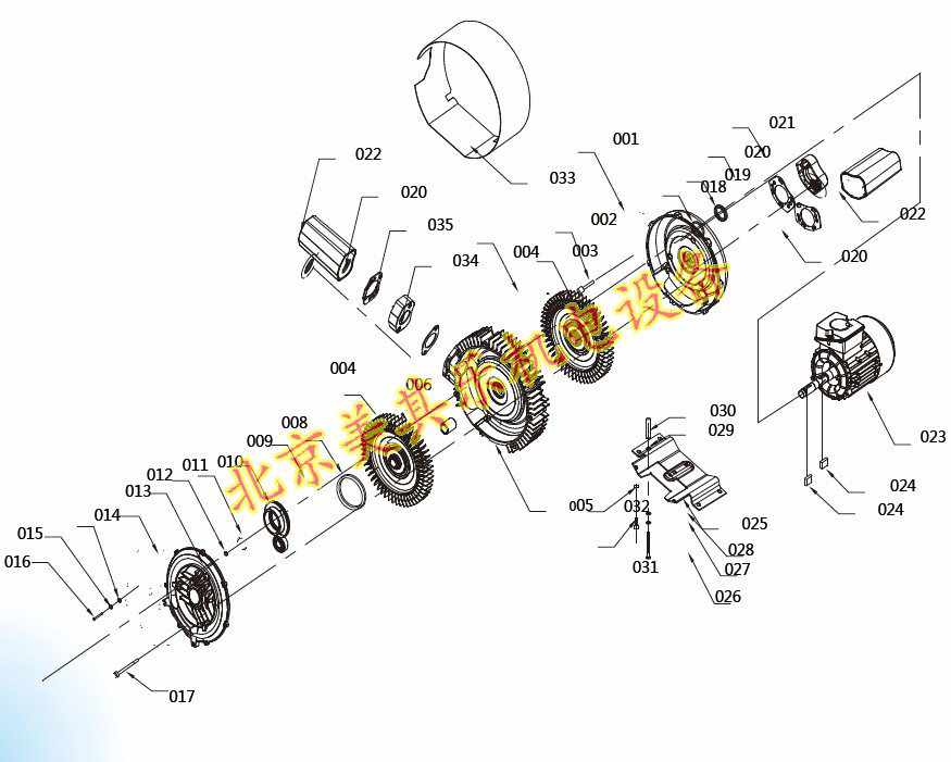 高壓鼓風(fēng)機構(gòu)造爆炸圖